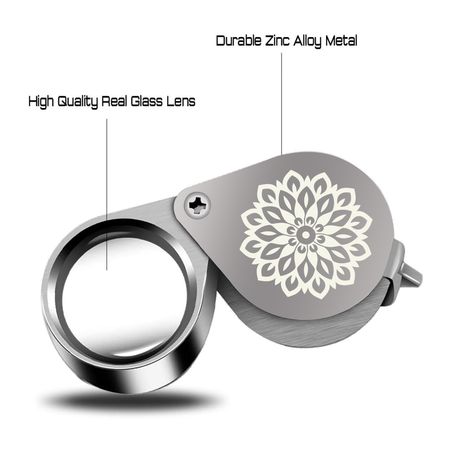 Crystal Star Cluster Pocket Jewelry Loupe Magnifying Glass